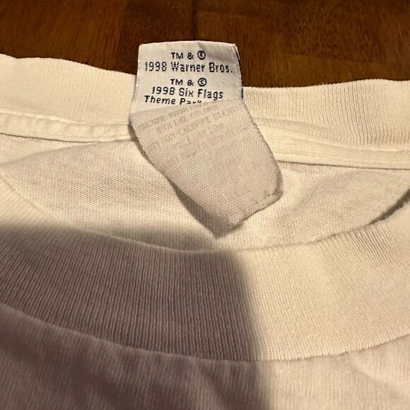 VTG 90s Six Flags Marvin the Martian Looney Tunes Vaporized T-Shirt Mens Size XL - Picture 8 of 10